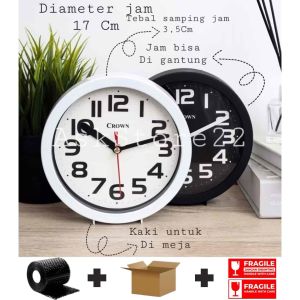 Jam Dinding Minimalis Bisa Meja & dinding Berkualitas Tebal Jam 35 Cm