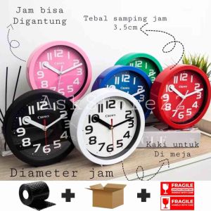 Jam Dinding Minimalis Bisa Meja & dinding Berkualitas Tebal Jam 35 Cm