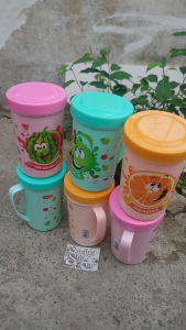 MURAH!!! 6PCS MUG GELAS MINUM BERGABAR BUAHAN//GELAS MINUM ANAK/GELAS CANTIK/GELAS GAGANG