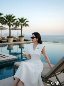 Thời Trang Thiết Kế E.Xinh.Váy Thiết kế sang chảnhtrẻ trung thanh lịch.Vay dáng dài tôn eo nhún hôngche khuyết điểm.Váy công sởđi tiệc đi chơi ..