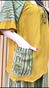 Oneset Fuji Kerut Dada Bahan Rayon Premium Baju santai Wanita