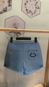 QUẦN SHORT ĐÙI JEAN THÊU MẶT CƯỜI ĐEN SIÊU ĐẸP