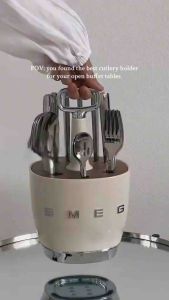 SMEG Stainless Steel Cutlery Rack – Kitchen Storage Rack Rust-Resistant and Durable Nordic Style Utensil Organizer