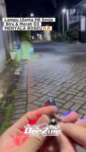 NEW Lampu Utama Depan Motor Bebek Matic H6 Laser D3 Cahaya Dekat Putih Jauh Kuning Plus Senja Biru Merah AC DC