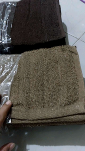 Handuk keramas 1 lusin untuk salon ukuran 30cm x 70cm warna coklat