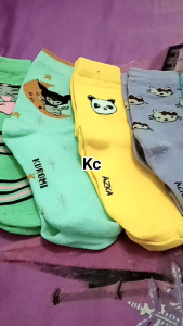 3 Pasang Kaos Kaki Anak TK & SD Panjang Motif Karakter Lucu Perempuan