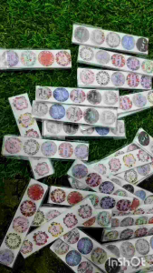100pcs thank you sticker TK28 width 25mm for seal label gift Wrapping DIY projects random colours with floral design