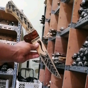 Pisau Daging Super Tajam Motif Kayu Ukiran Antik