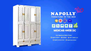 Lemari Plastik Napolly Ukuran Super Jumbo 5 Pintu Motif Kaca Gantungan Rak