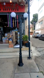 LL โคมไฟสนาม 2.5 เมตร หลอดคู่ โป๊ะ8นิ้ว /10นิ้ว รุ่น K8.24.2 VENTO สไตล์ MODERN