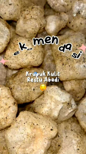 kerupuk kulit sapi 400gram/snek/keripik/cemilan/derokdok/rambak/pedas/asin/makanan khas Sunda/makanan tradisional/gurih/viral