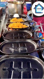 Pre-Seasoned Sizzling Plate Cast Iron Hot Plate Oval with Wood Plate Underliner 917 Mee Plate Grill Pinggan Besi Sizzling