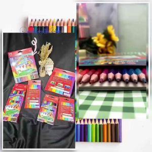 PENSIL WARNA SQUEEZY 12 & 24 WARNA / PENSIL MEWARNAI PENDEK & PANJANG / COLOR PENCIL / SQC63417113