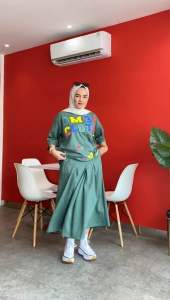 Setelan Wanita Terbaru DM3 Hijau Botol