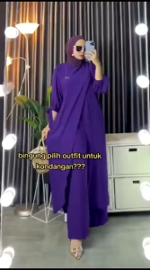 One Set Tunik Setelan Baju Dan Celana Setelan Polos Two Piece Setelan Wanita Terbaru Kekinian Viral 2022 | Baju Setelan Wanita Terbaru Kekinian
