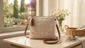 SG READY | Boho Floral Crochet Phone Bag | Womens Tassel Crossbody Sling Pouch | Bag & Key Chain Coin Purse