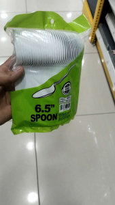 6.5" Disposable White Plastic Spoons – 50 Pieces Pack