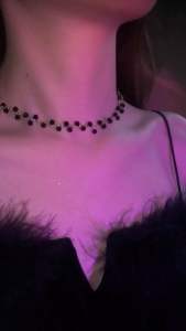 (Bebas beli 2 dapat bonus) K56 Kalung Kristal hitam juntai titanium wanita Korea