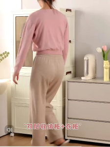 56/65cm Almari Baju Bayi Kid Children Wardrode Clothes Organizer Storage Cabinet Multipurpose Closet Double Open Door Moveable