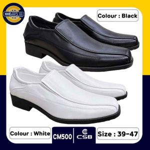 CSB รองเท้าคัชชูหนังชาย สีดํา / สีขาว รุ่น CM500