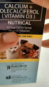 NUTRICAL Calcium + Vitamin D3 Syrup for Pets 120ml - 22mg/150IU Syrup Mineral/Vitamin