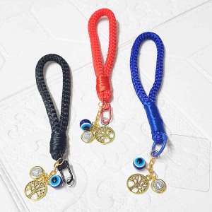 Decorative Charms Keychain with Clear Phone Lanyard