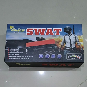 Senter SWAT Sorot Jarak Jauh LED T6 Lampu Lalin Zoom Anti Air Outdoor Waterproof