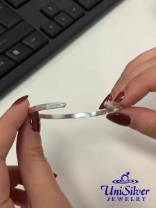 Unisilver 925 Sterling Silver Ladys Cuff Bracelet (AB099-1001)