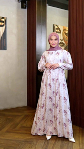 Seply Noura 12 Gamis Daily Terbaru Motif Bunga