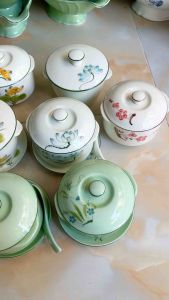 NHIỀU MẪU Thố Sứ Chưng Yến Bát Tràng Âu Cơm Âu Yến Âu Đựng Thức Ăn Đĩa Thìa Gốm Sứ Bát Tràng Cao Cấp