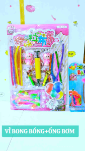 Bình tân shop 💖 Đồ chơi trẻ em - Vỉ đồ chơi ống bơm & bong bóng Balloon bằng nhựa