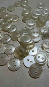 100 pcs White shirt buttons semi clear round buttons 2 holes size 11 mm