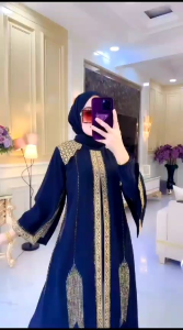 Arabian series hitam bahan Jersey street kombinasi ceruty import//COD//Arabian Bordir bertabur Mote Swarosky yg Elegan//Arabian Termurah & Termewah//Yunita Lestari Fashion//