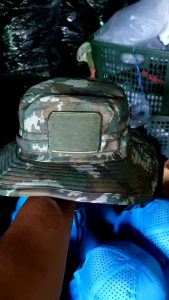 Topi Rimba Motif Sage Gren Pria Wanita memakai kawat Topi Outdoor Tebaru Bahan Velbed Berkualitas dengan Velcro dan Kancing Pinggiran