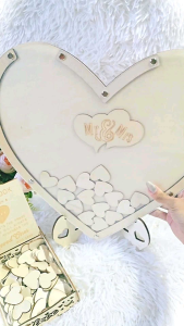 กรอบอะคริลิคไม้Dly ลงชื่ออวยพรงานแต่ง / พร็อพตกแต่งโต๊ะลงทะเบียน