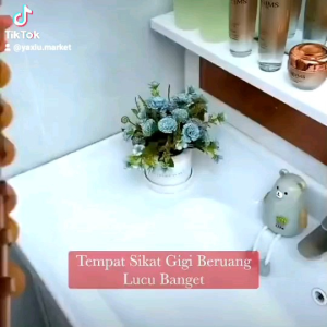 Holder Tempat Sikat Gigi Model Tempel Motif Beruang