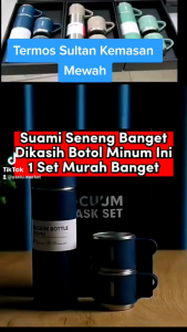 Set Termos Sultan Botol Minum 500ml Panas Dingin - Stainless Vacuum Flask Set Termos dengan Desain Modern, Kedap Udara, dan Dapat Menjaga Suhu hingga 2-4 Jam - Tersedia dalam 6 Pilihan Warna (HARAP TANYA STOK SEBELUM ORDER)