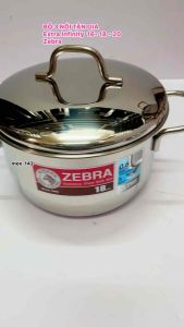 BỘ 3 NỒI INOX 304 NẮP MÔ Zebra - Extra Infinity.