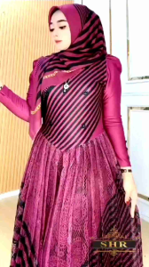 (9) SHR CIMOY  Baju Dress Set Hijab Gamis Maxi Muslimah Cimoy Dress By Shr. Nazra Sha