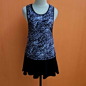atasan kaos wanita hitam motif abu tua S M cewek blouse kutung santai cute olah raga
