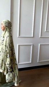 Mukena Madania Katun Premium: Setelan Berlengan & Tas Cantik Gratis