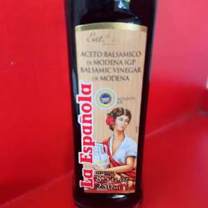 La Española Balsamic Vinegar 250ml - Dark glass bottle with gold cap