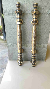 Handle Pintu Rumah Kuningan Antik Motif Nanas Ukir Antik 44 cm 4 Pcs