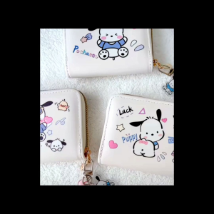 Sanrio Melody Cinammoroll Pochacco Stitch Wallet Cute Cartoon Zip-Around Card Holder RFID Blocking & Large Capacity Dompet Kartun Comel