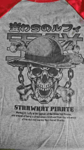 KAOS RAGLAN PRIA SABLON MUGIWARA \ KAOS RAGLAN PRIA LENGAN 3\4 ATASAN PRIA / KAOS MURAH / KAOS DISTRO / KAOS SIMPLE / T-SHIRT PRIA