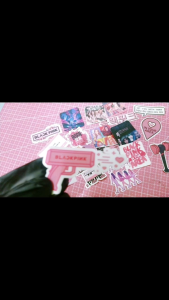 Black P. Glitter Sticker 20pcs