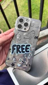 New! Case BlueFree Aesthetic Texture Wrinkle Metalic Case - Hardcase/Casing Hp For Iphone 7 8 7+ 8+ X Xs Xr 11 12 13 14 15 16 PRO PROMAX RCI484