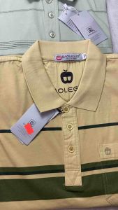 Áo thun nam trung niên cổ bẻ hàng táo sọc ngang Quảng Châu size tới 95 kg