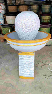 ชุดน้ำล้น ฮวงจุ้ย พร้อม โอ่งน้ำล้น หน้าบ้าน ตกแต่งหน้าบ้าน ฟรีปั้ม