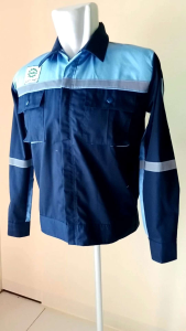 Navy Telor Asin Baju Kerja Atasan Wearpack Pria Safety K3 Seragam Proyek Tambang Lengan Panjang Bahan American Drill Grade A
